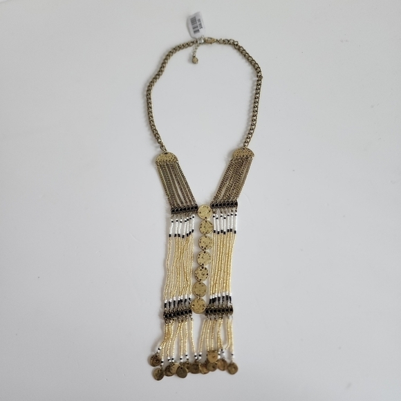 NWT Free People Gold Sunrise Beaded Necklace - Picture 5 of 11